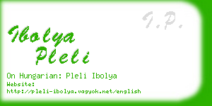 ibolya pleli business card